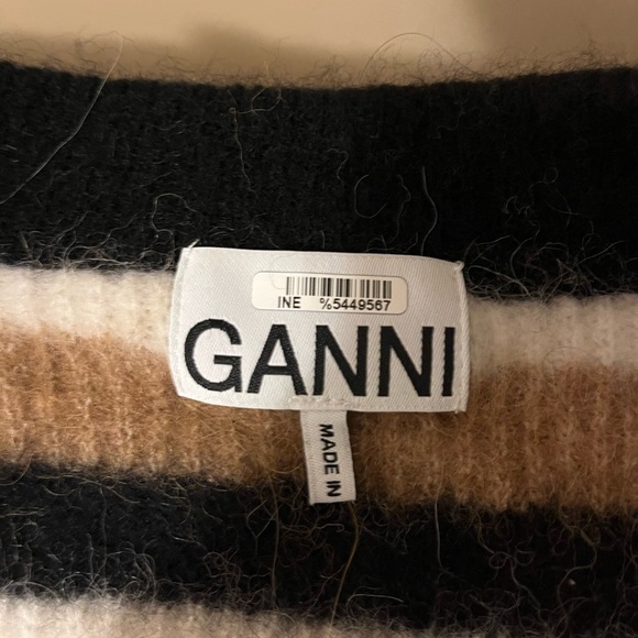 Ganni Soft Wool StripedKnit - Tiger's Eye, Alpaca & Merino Wool Blend, size M - Picture 8 of 13